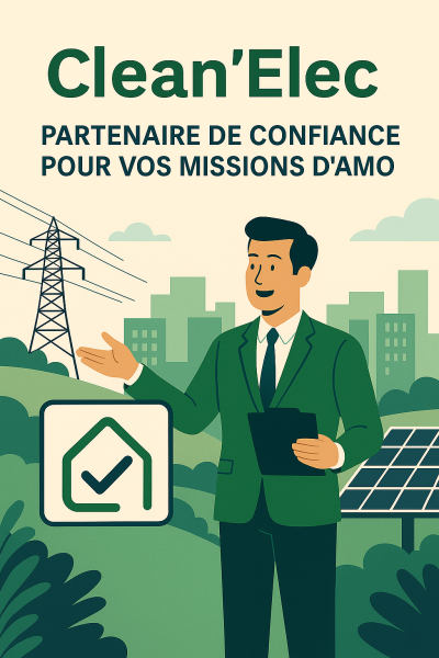 Notre bureau d'études Clean’Elec, partenaire de confiance pour vos missions d’AMO, optimise, sécurise et réussit tous vos projets !