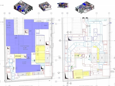 Clean Elec bureaux d’études sous traitant a fait les plans 3D REVIT du bâtiment tertiaire H2B à Clichy la Garenne (92) - Paris